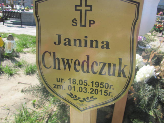 Janina Chwedczuk 1950 Pruszków - Grobonet - Wyszukiwarka osób pochowanych